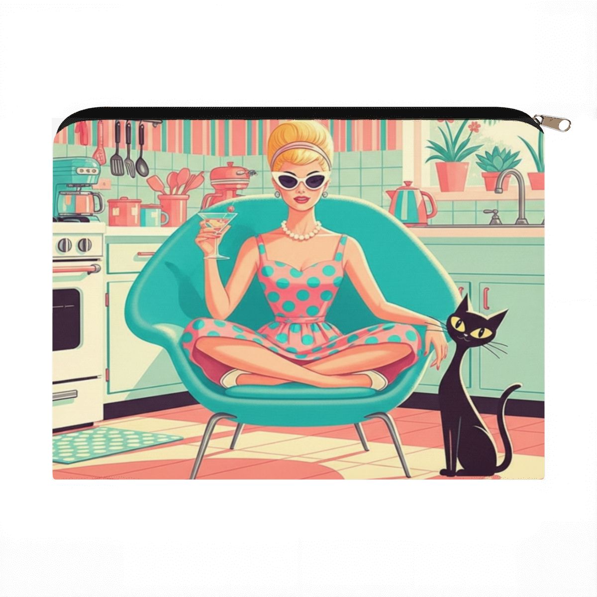 🍹 Atomic Poolside Diva Travel Makeup Pouch – MCM Glam On-the-Go