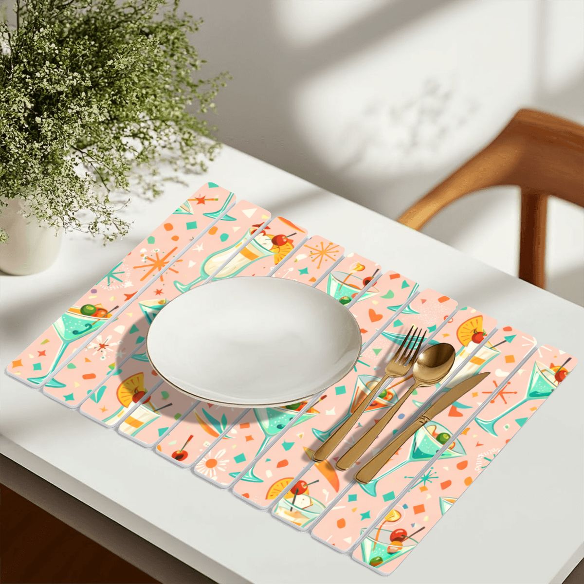 🍽️ Atomic Kitsch Diatomaceous Earth Drying Mat – Floral Absorption Edition