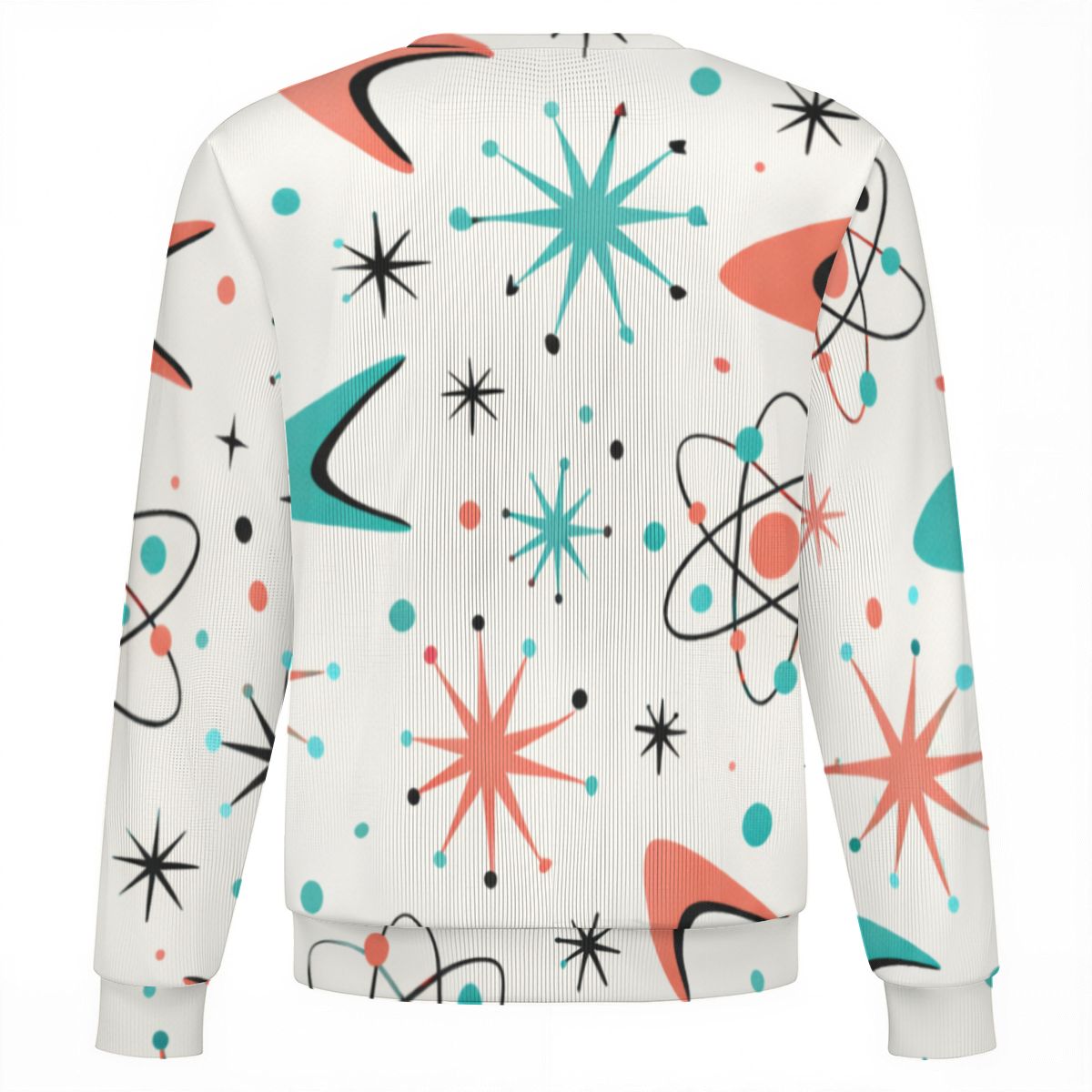Retro Atomic Burst Oversized Pullover Sweater - Mid-Century Modern Vibes!