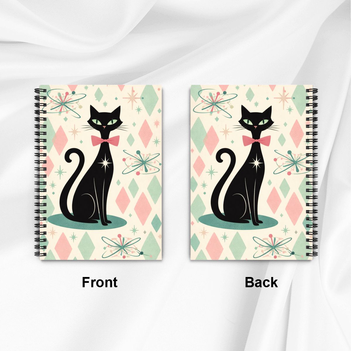 🐾 Atomic Cat Spiral Notebook – MCM Starburst Edition