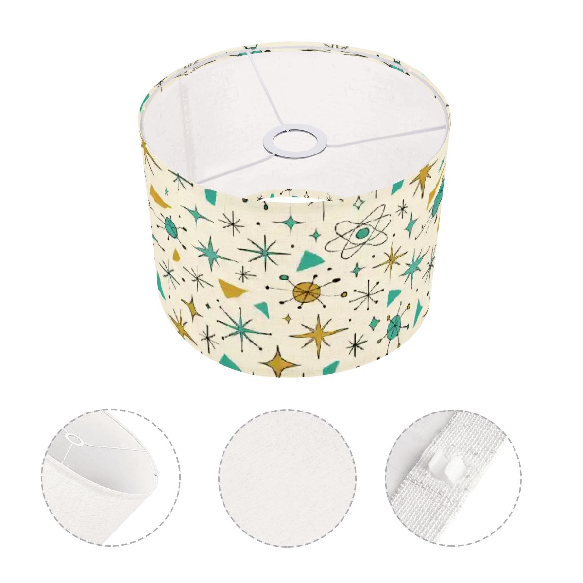 Atomic Stardust Arc Floor Lamp Shade - Retro Glow for Your Home!