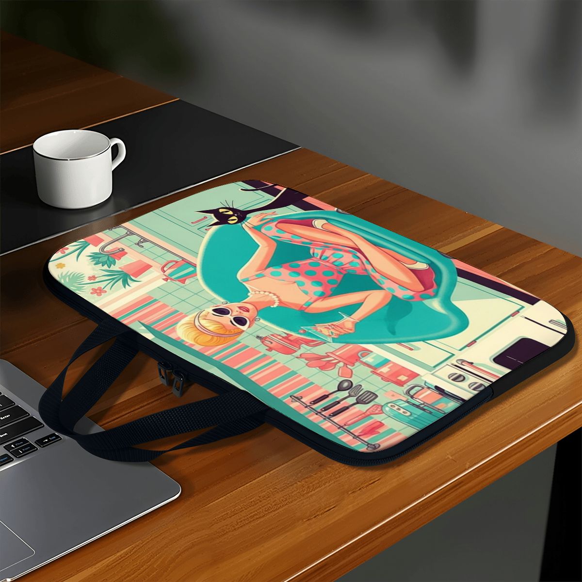 💻 Atomic Kitchen Diva Laptop Bag – Double-Sided MCM Chic