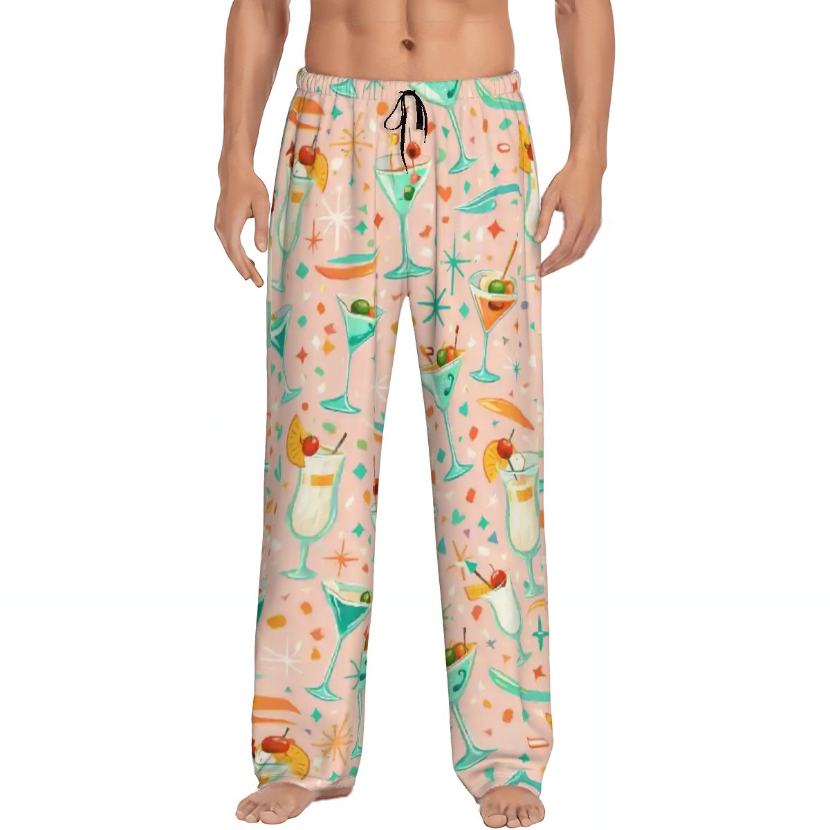 🍕 Atomic Kitsch Men’s Pajama Pants – Food & Beverage Lounge Edition