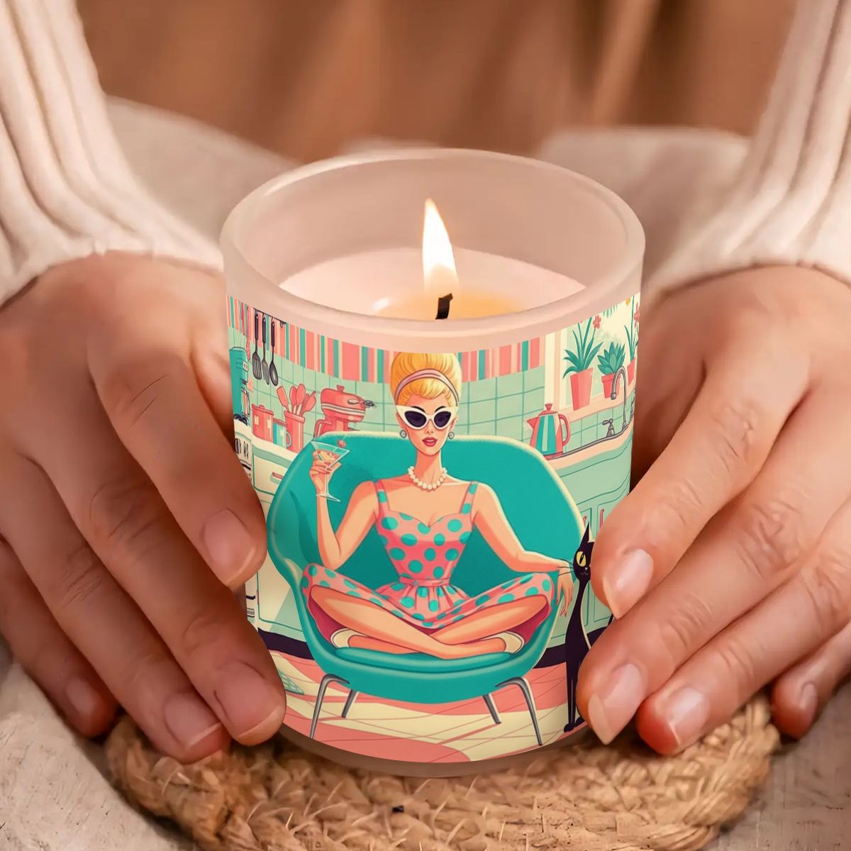 Atomic Lounge Soy Candle – Frosted Glass Jar (6oz)