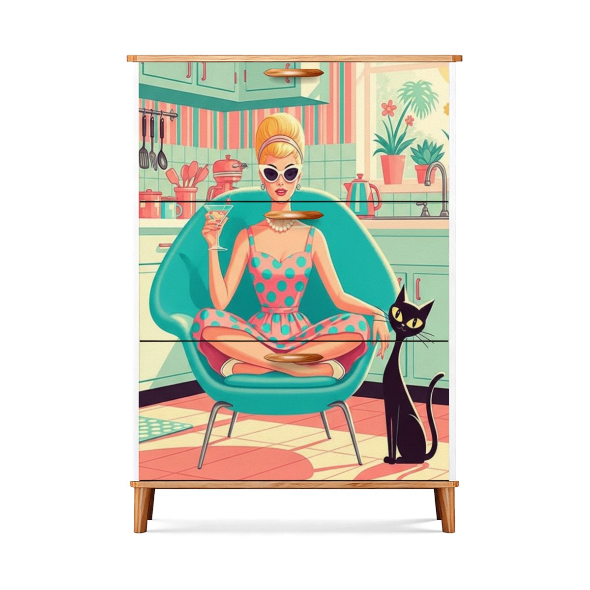 👠 Atomic Kitchen Diva Shoe Cabinet – MCM Flip-Door Storage