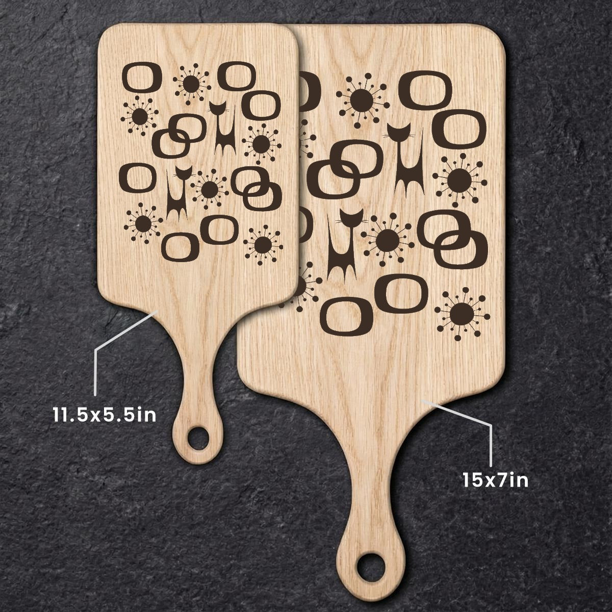 Retro Mod Geometric Maple Cutting Board - Chop in Style!