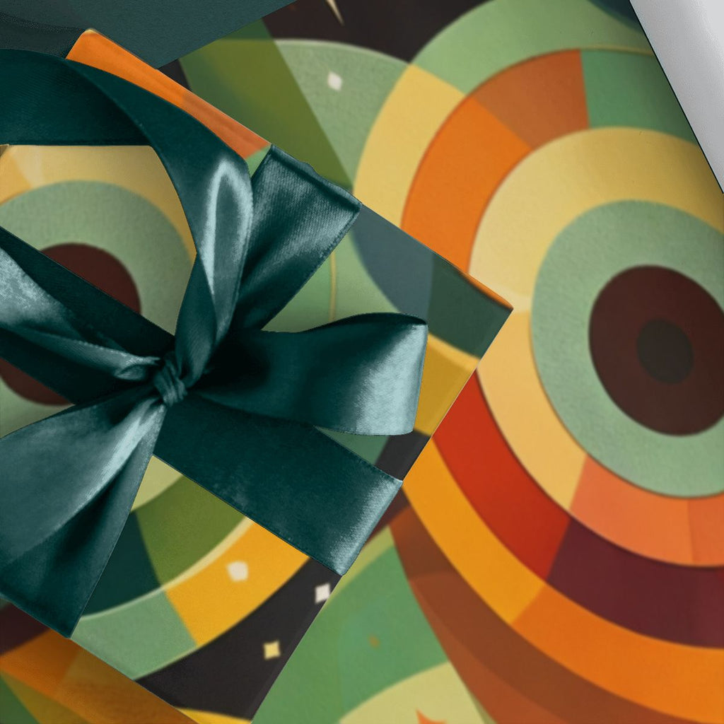 3-Pack Gift Wrapping Paper Sheets – Retro Atomic Print
