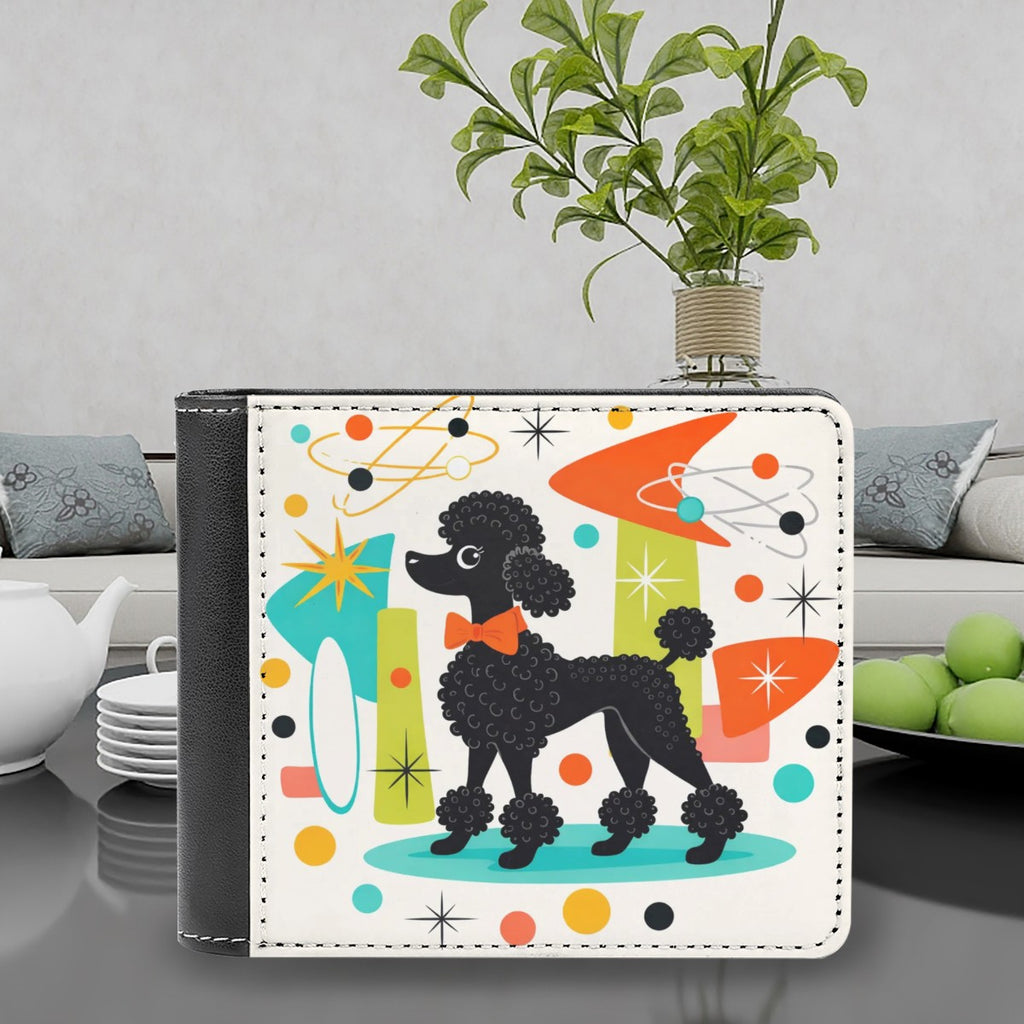 🐩 Atomic Poodle PU Leather Wallet – Compact Retro Accessory