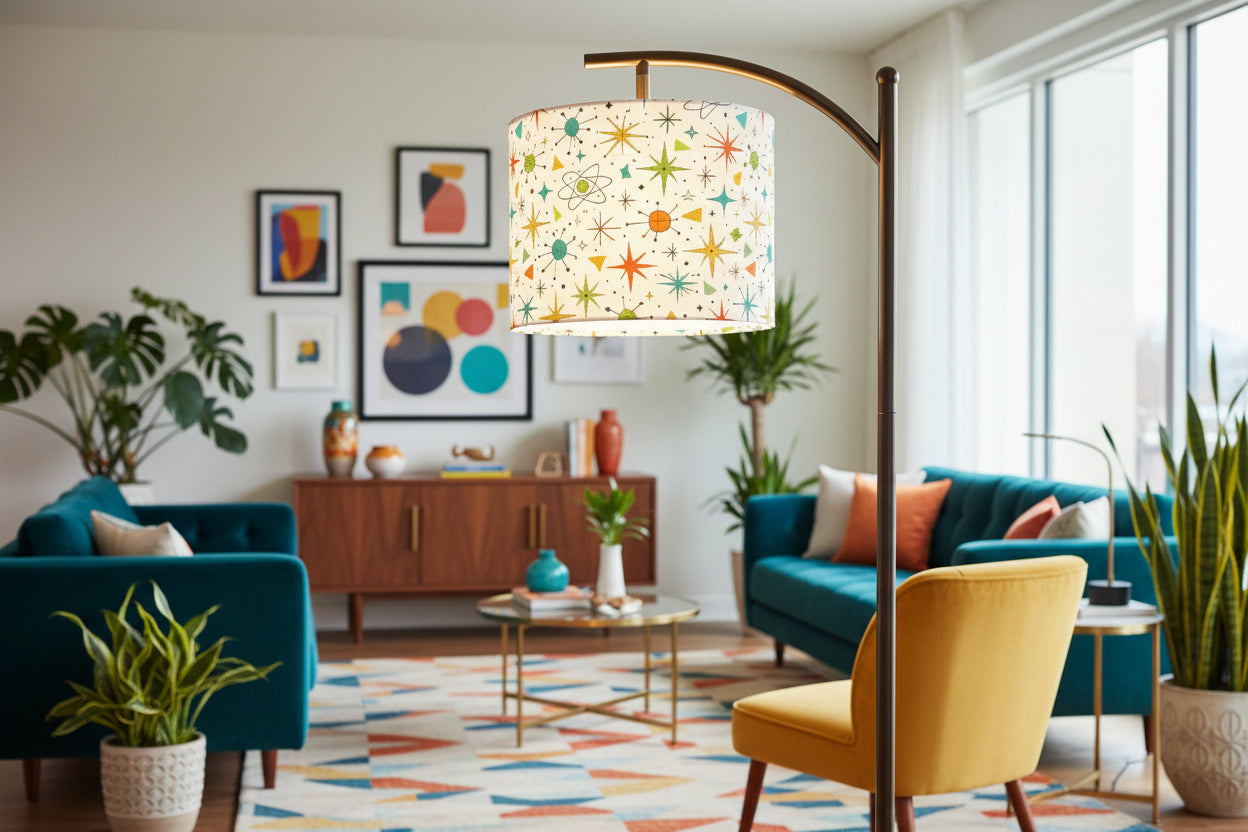 Atomic Age Sputnik Arc Floor Lamp | Made in USA | Dimmable Smart LED & Remote