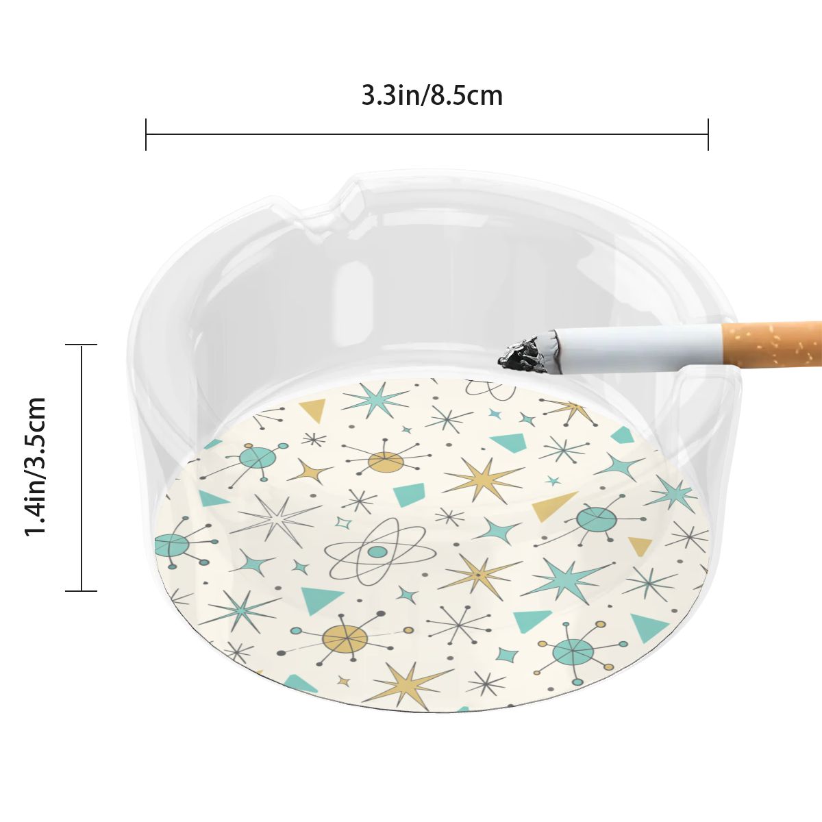Atomic Stardust Glass Ashtray - A Retro Receptacle!