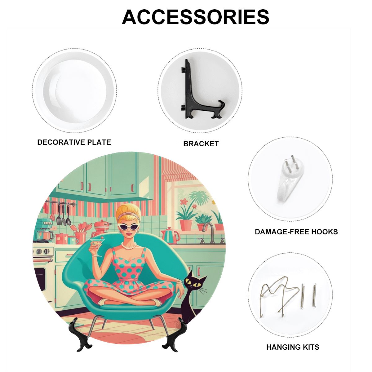 🍽️ Atomic Kitsch Decorative Plate – Retro Wall Art or Shelf Display