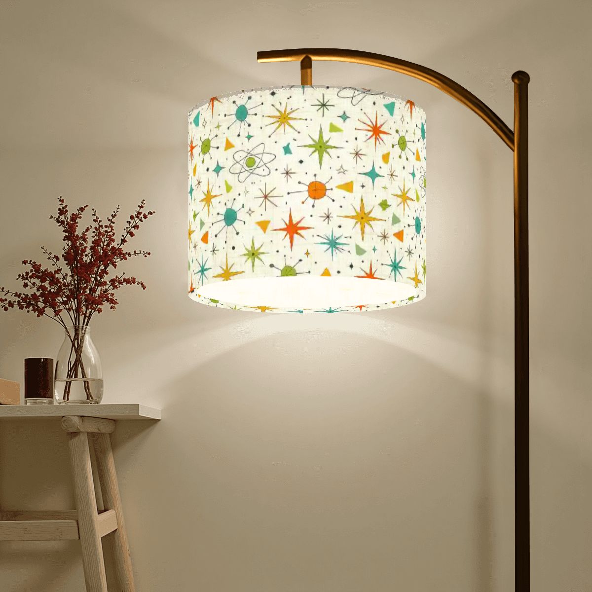 Atomic Age Sputnik Arc Floor Lamp | Made in USA | Dimmable Smart LED & Remote