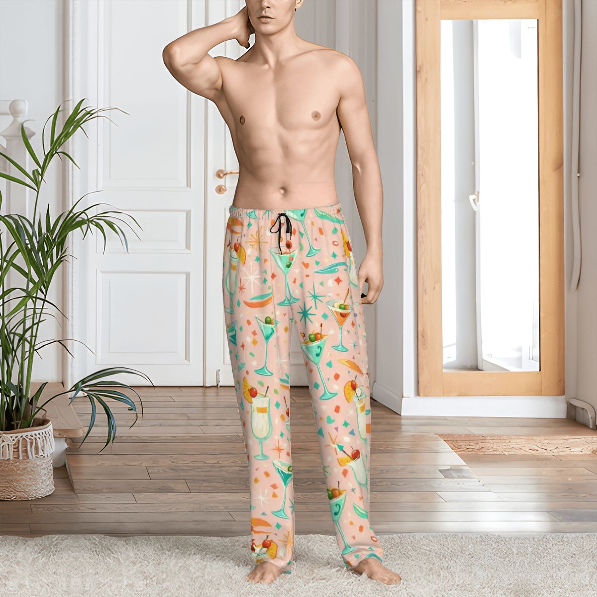 🍕 Atomic Kitsch Men’s Pajama Pants – Food & Beverage Lounge Edition