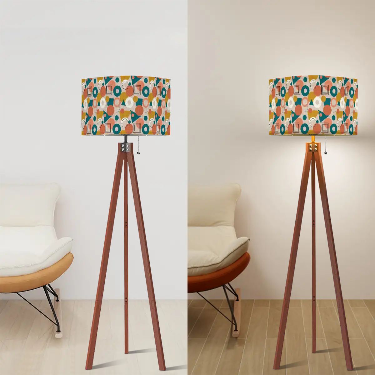 Mod Pop Geometric Tripod Floor Lamp | Made in USA | Smart LED & Remote