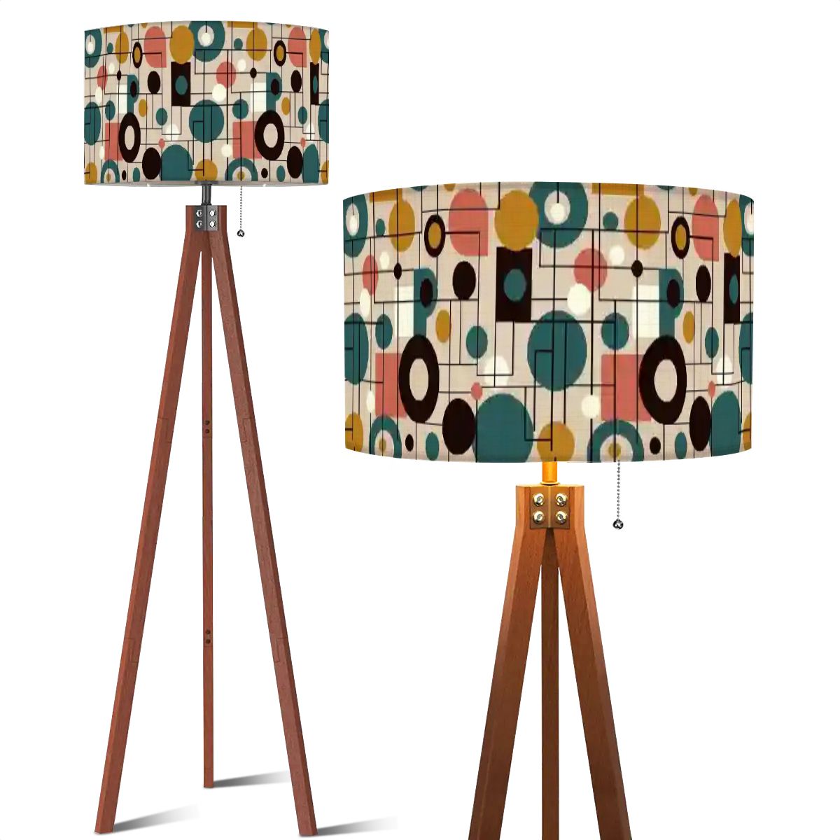 Atomic Connection Geometric Tripod Floor Lamp | Made in USA | Smart LED & Remote