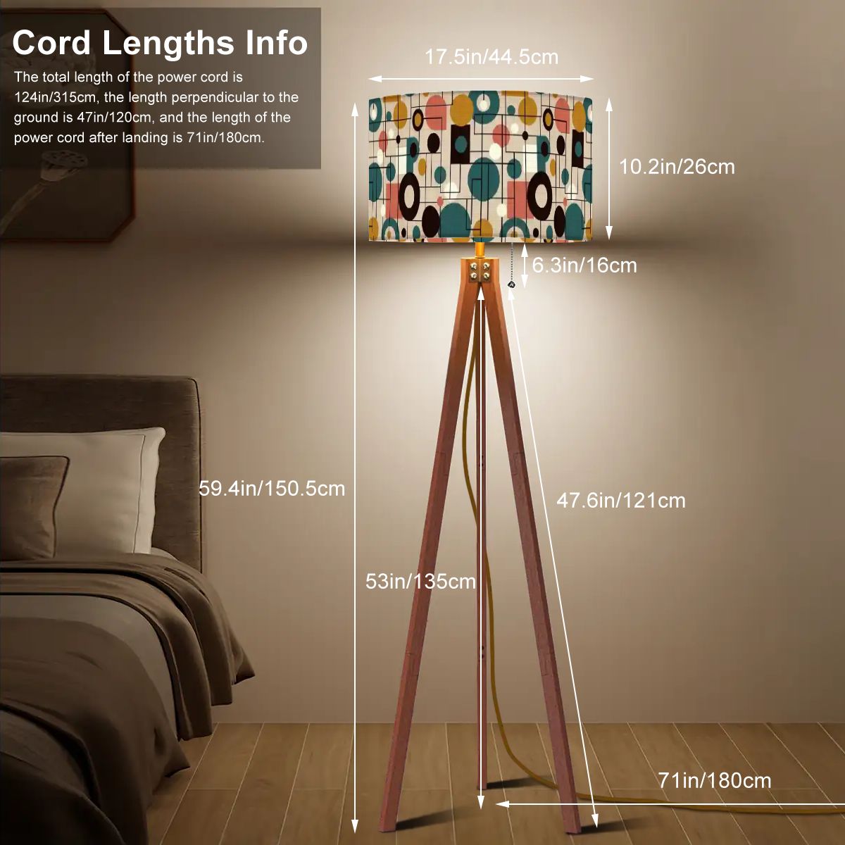 Atomic Connection Geometric Tripod Floor Lamp | Made in USA | Smart LED & Remote
