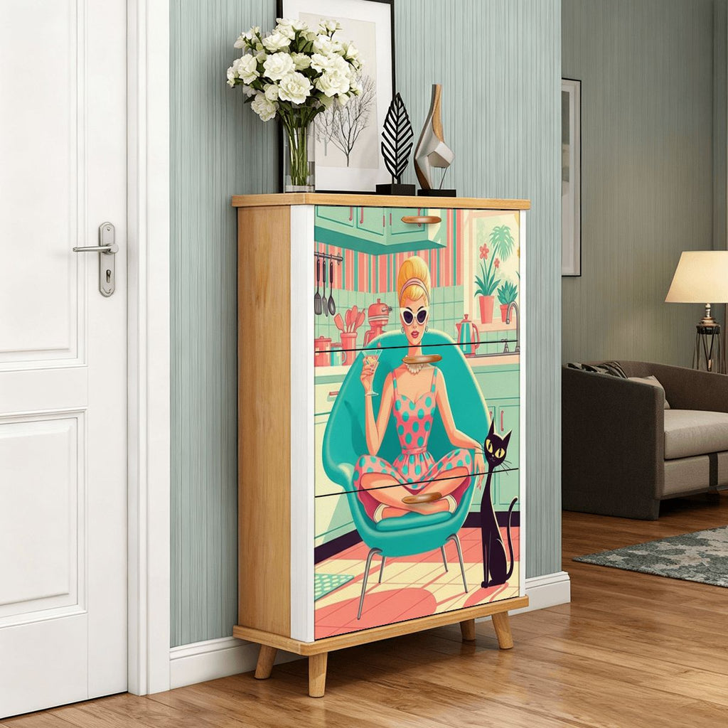 👠 Atomic Kitchen Diva Shoe Cabinet – MCM Flip-Door Storage