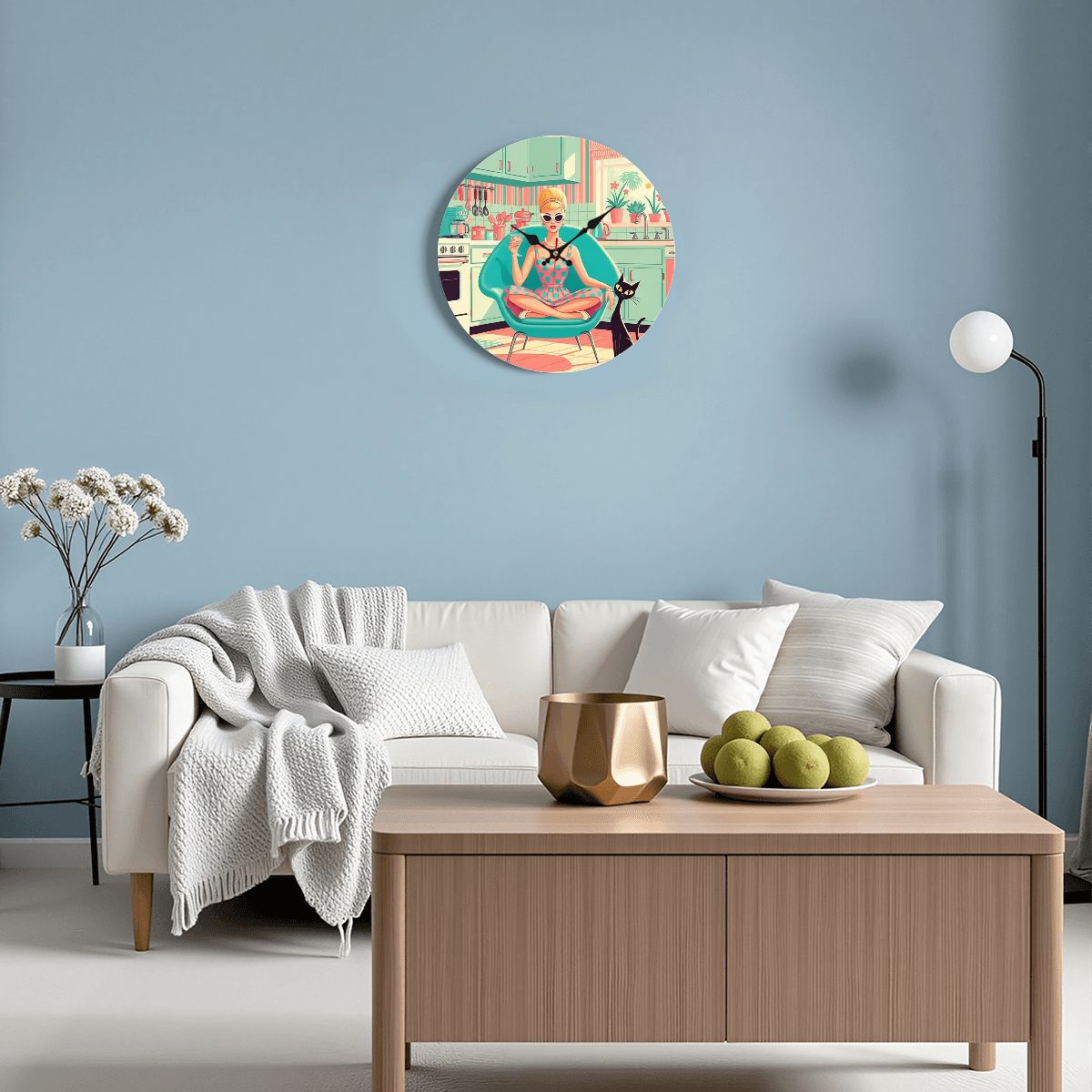Wooden Round Wall Clock 9.8"x9.8" (Made in USA)