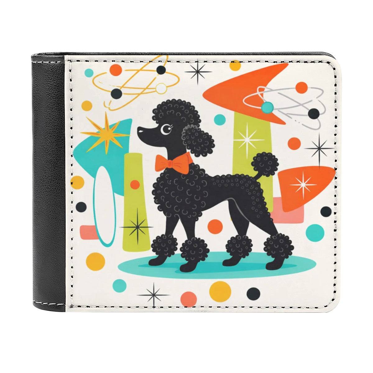 🐩 Atomic Poodle PU Leather Wallet – Compact Retro Accessory