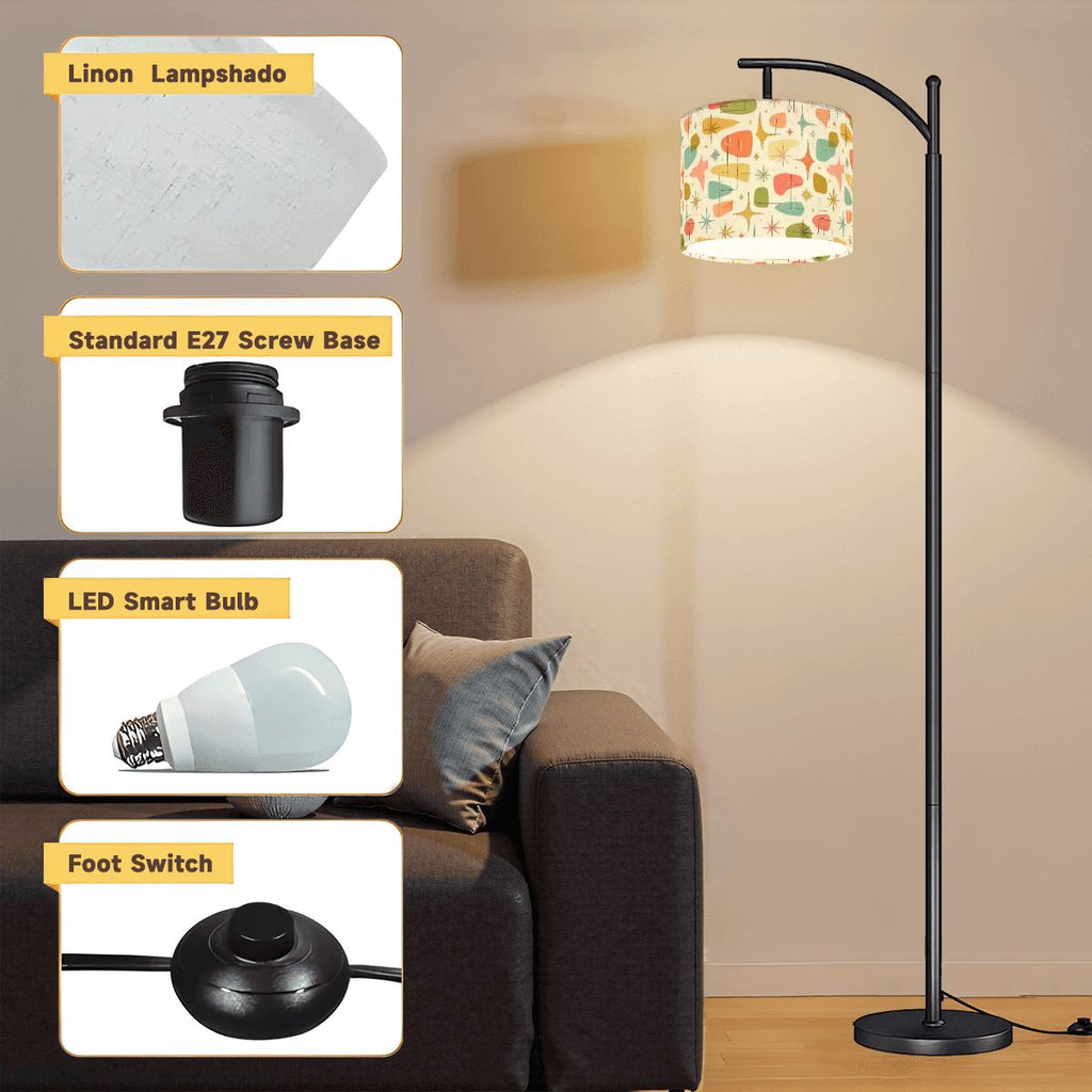 Atomic Starburst Arc Floor Lamp | Made in USA | Dimmable Smart LED & Remote