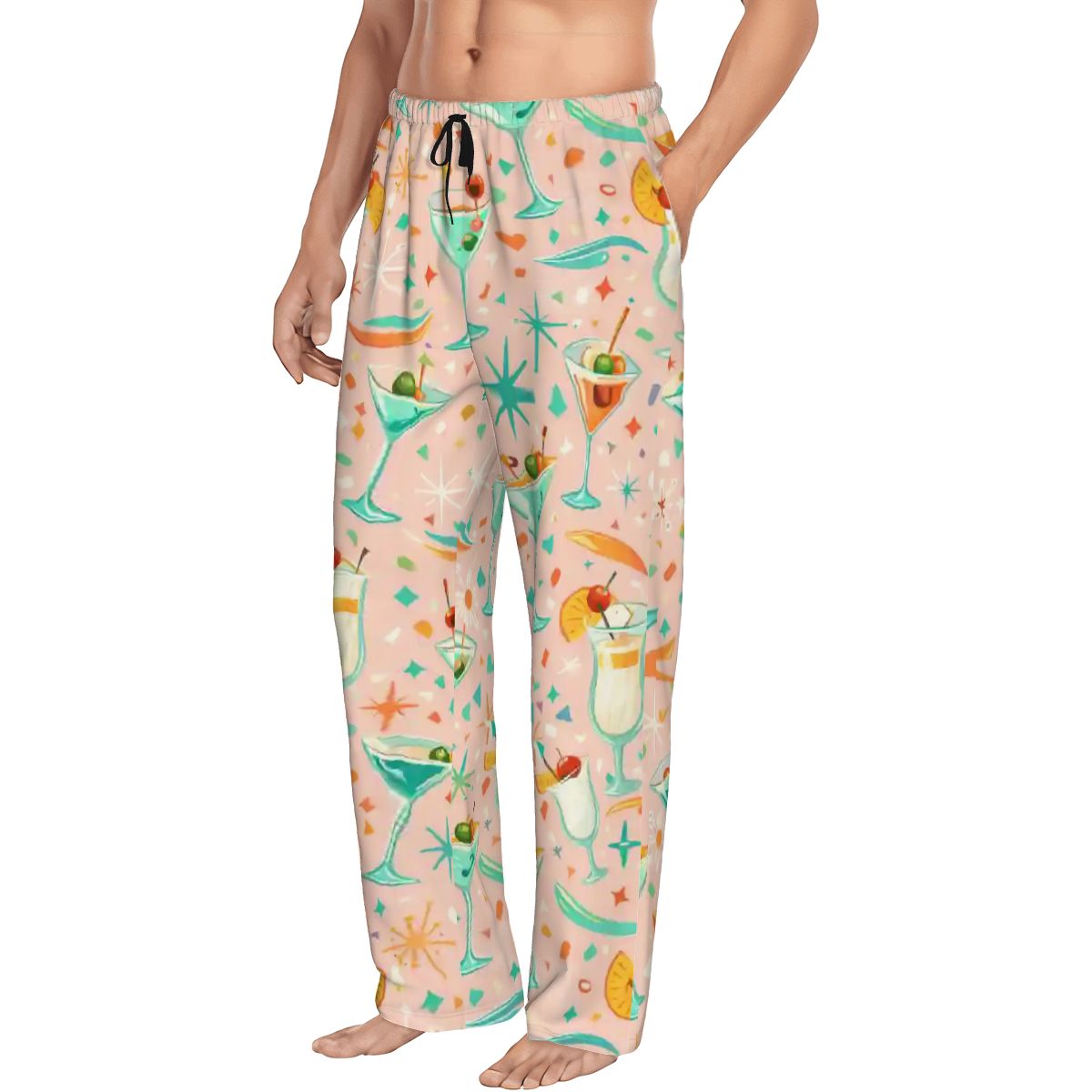 🍕 Atomic Kitsch Men’s Pajama Pants – Food & Beverage Lounge Edition
