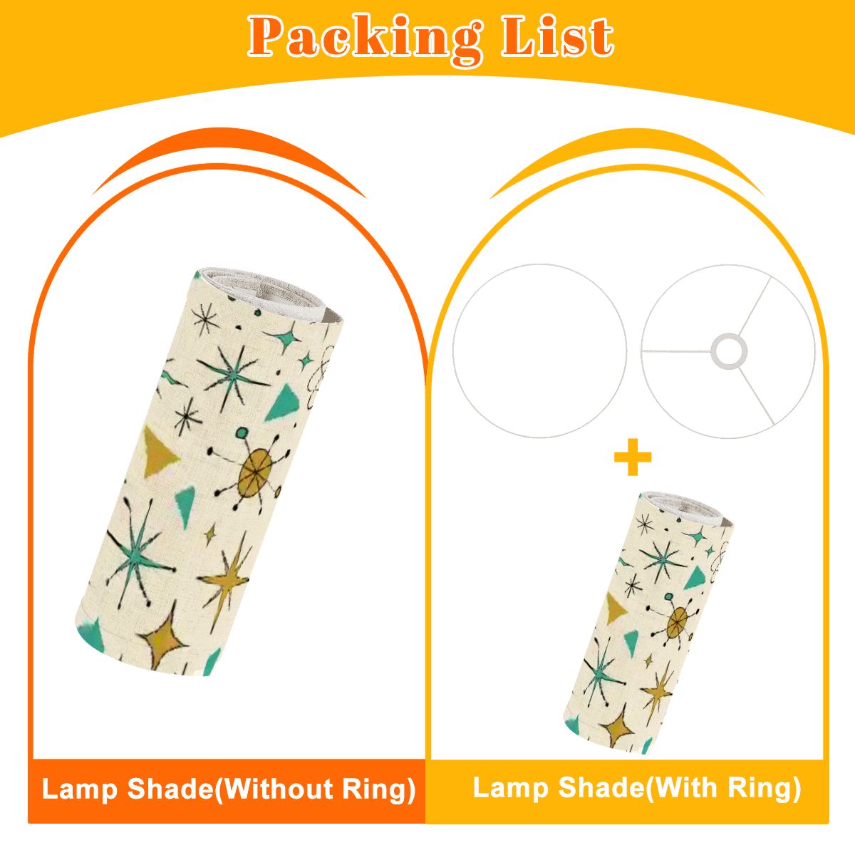 Atomic Stardust Arc Floor Lamp Shade - Retro Glow for Your Home!