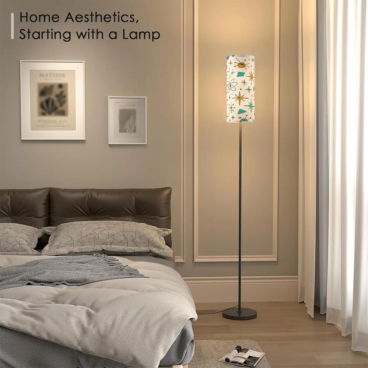 Atomic Kitsch Smart LED Floor Lamp | Mid-Century Modern Atomic Starburst Standing Lamp (Made in USA)