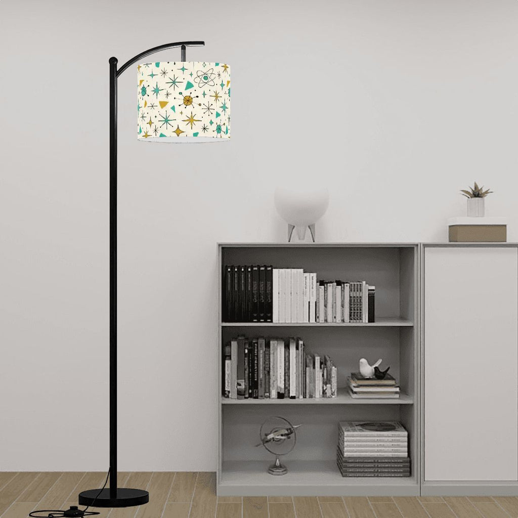 Atomic Stardust Arc Floor Lamp Shade - Retro Glow for Your Home!