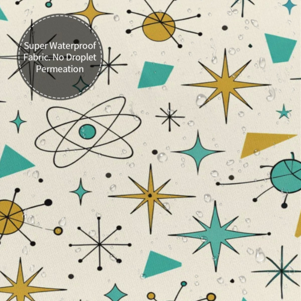 Atomic Stardust Bathroom Shower Curtain - Blast Off to Bathtime Bliss!