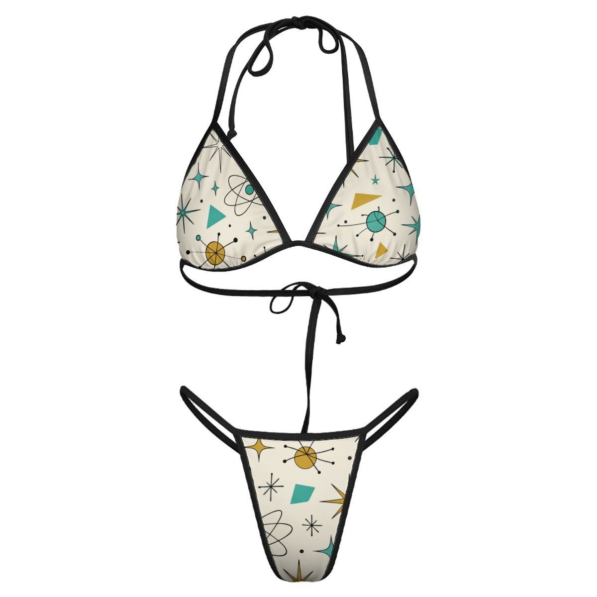 Atomic Starburst Thong Bikini Set 🚀 | Retro Kitsch Swimwear