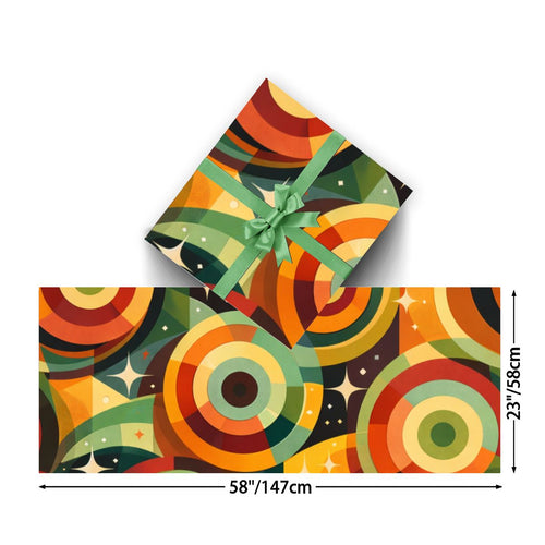 3-Pack Gift Wrapping Paper Sheets – Retro Atomic Print