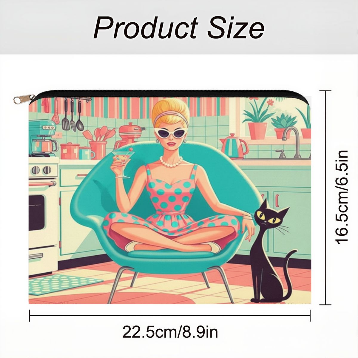 🍹 Atomic Poolside Diva Travel Makeup Pouch – MCM Glam On-the-Go