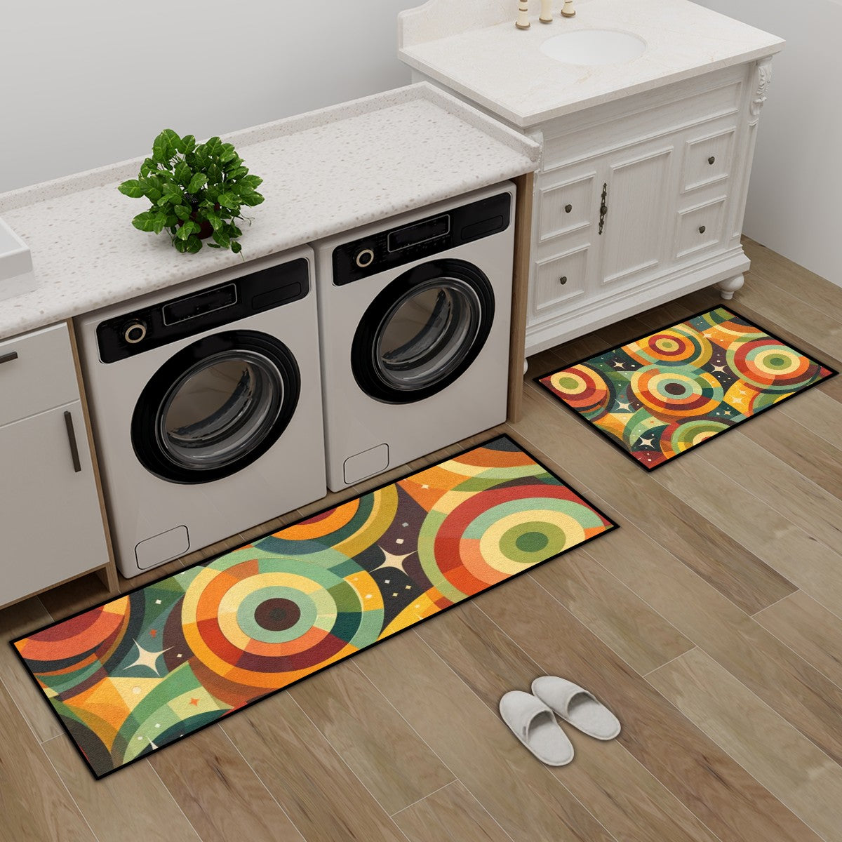 Kitchen Area Rug Set for Floor Non-Slip Washable