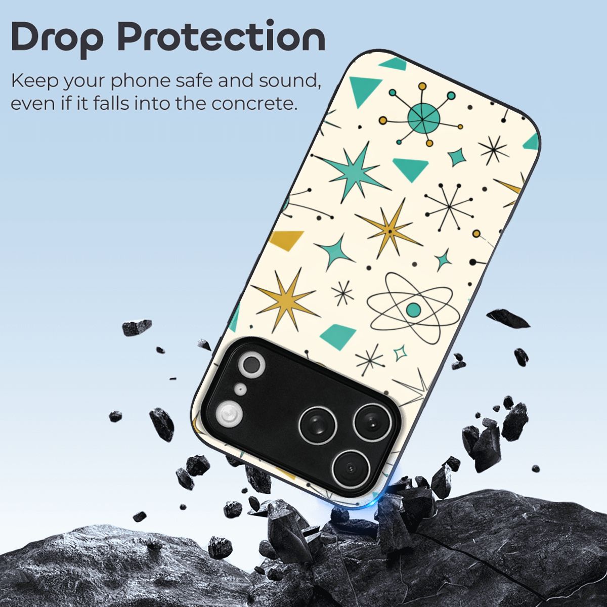 iPhone 17 Pro Max Glass Phone Case – Atomic Starburst Edition