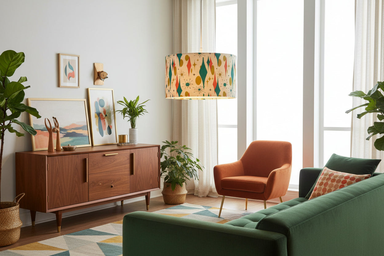 Atomic Harlequin Plug-In Swag Light | Made in USA | Remote Control & Color Changing