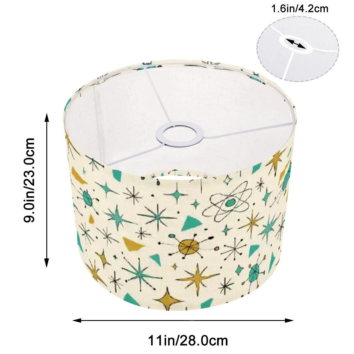 Atomic Stardust Arc Floor Lamp Shade - Retro Glow for Your Home!