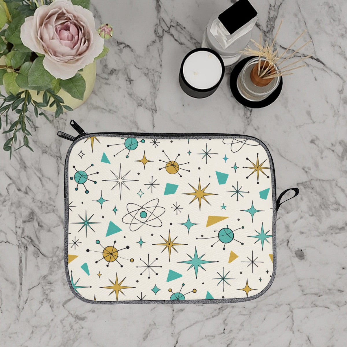 Atomic Stardust Laptop Sleeve - Carry Your Tech in Retro Style!