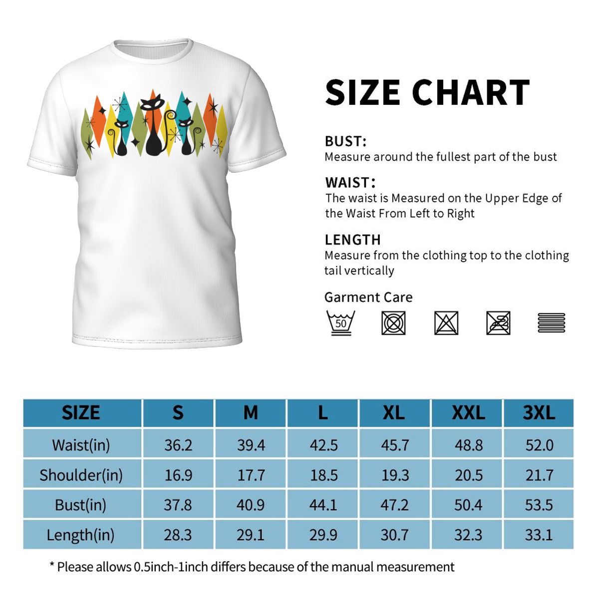 Mid-Century Modern Cat Parade Men's T-Shirt - Pounce on Style!