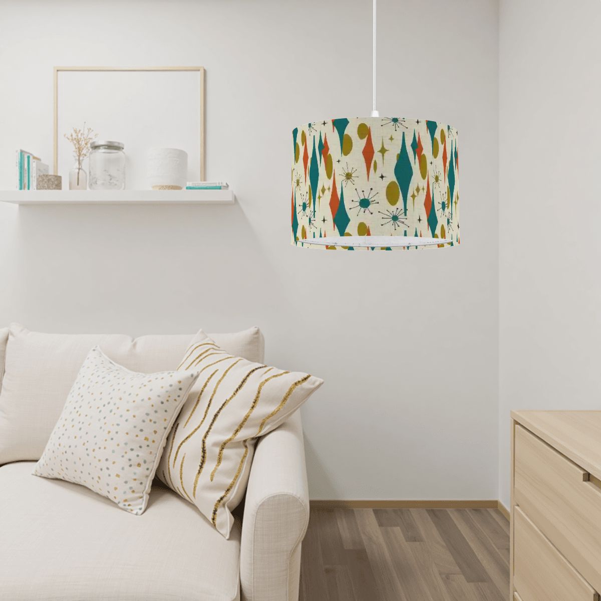 Atomic Harlequin Plug-In Swag Light | Made in USA | Remote Control & Color Changing