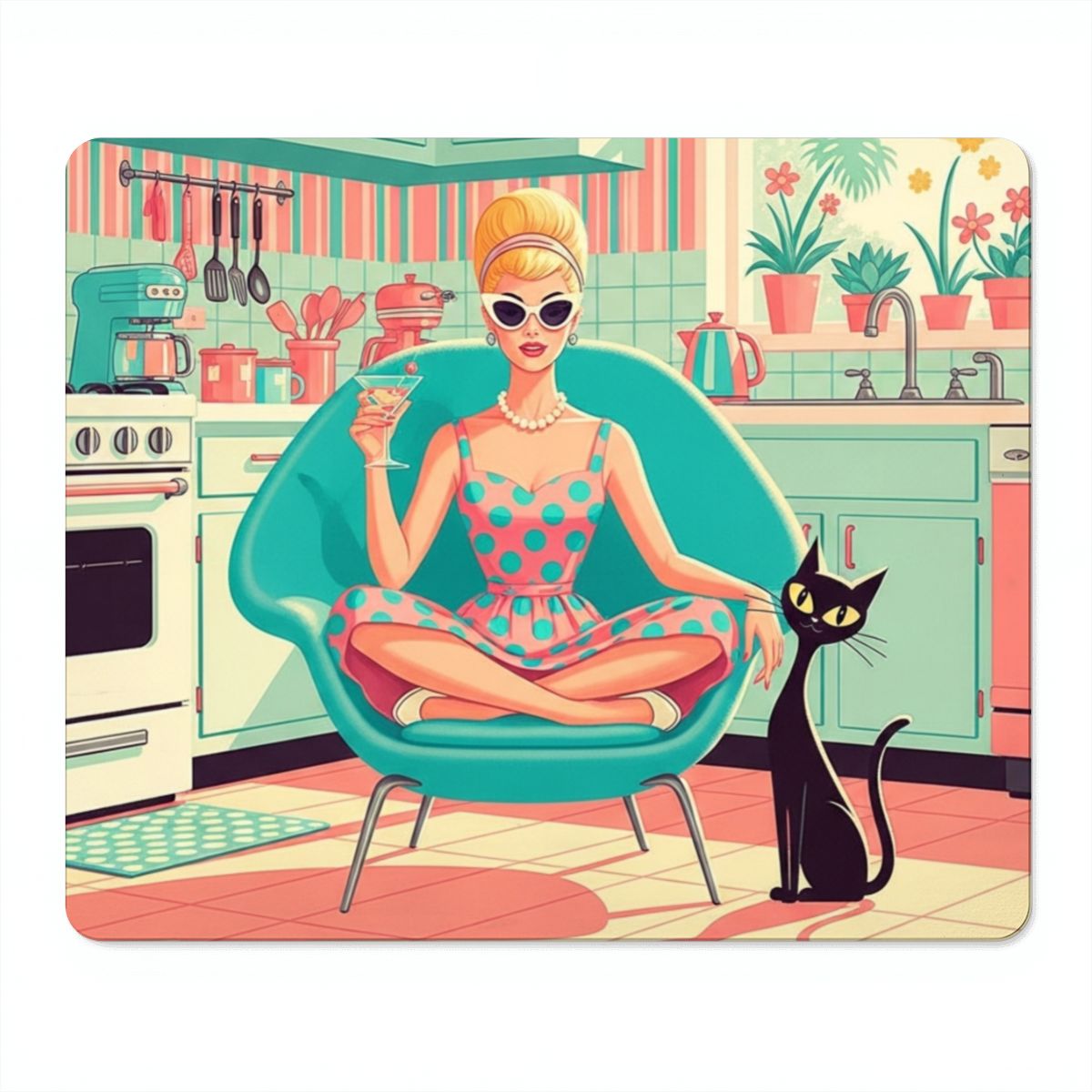 ☕️ Atomic Lounge Mouse Pad – MCM Kitsch Comfort