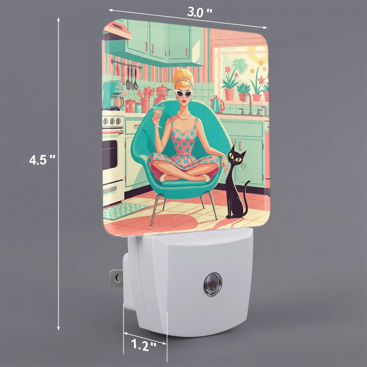 🌙 Atomic Kitchen Diva LED Night Light – MCM Sensor Glow