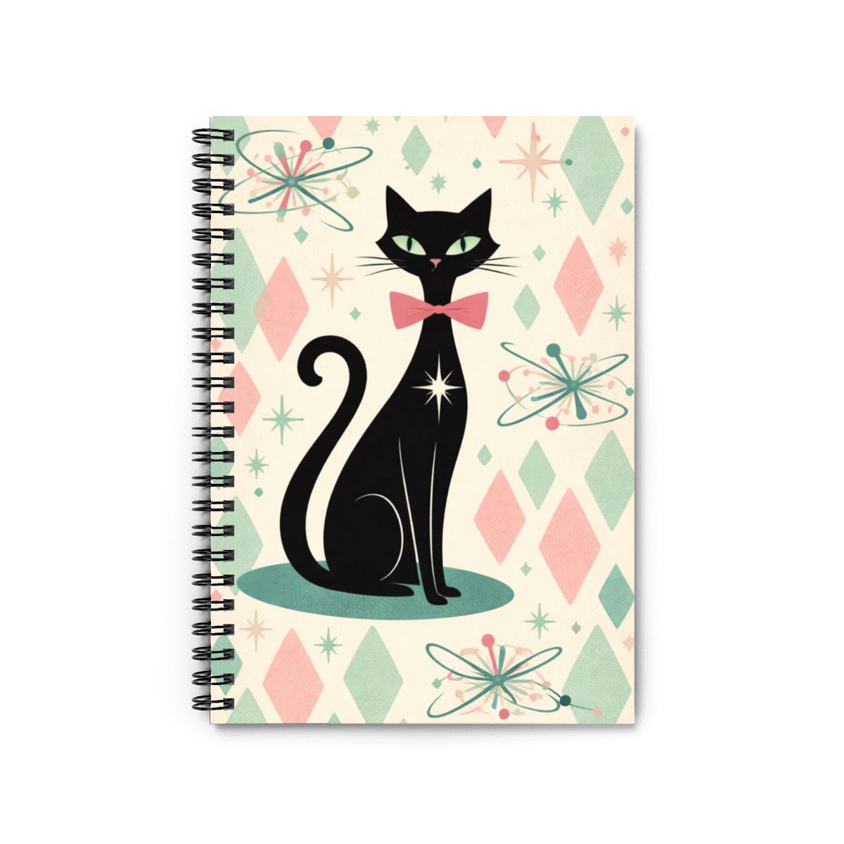 🐾 Atomic Cat Spiral Notebook – MCM Starburst Edition