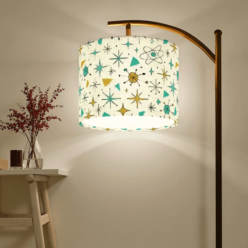 Atomic Stardust Arc Floor Lamp Shade - Retro Glow for Your Home!