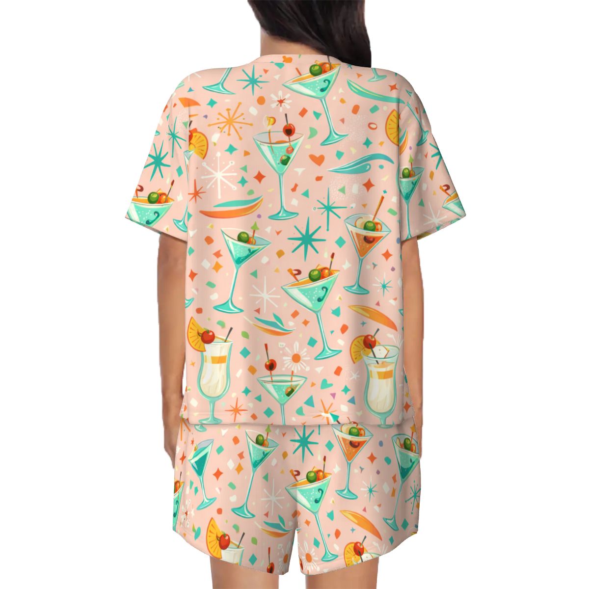 🍍 Atomic Kitsch Women’s Pajama Set – Tropical Fruit Lounge Edition