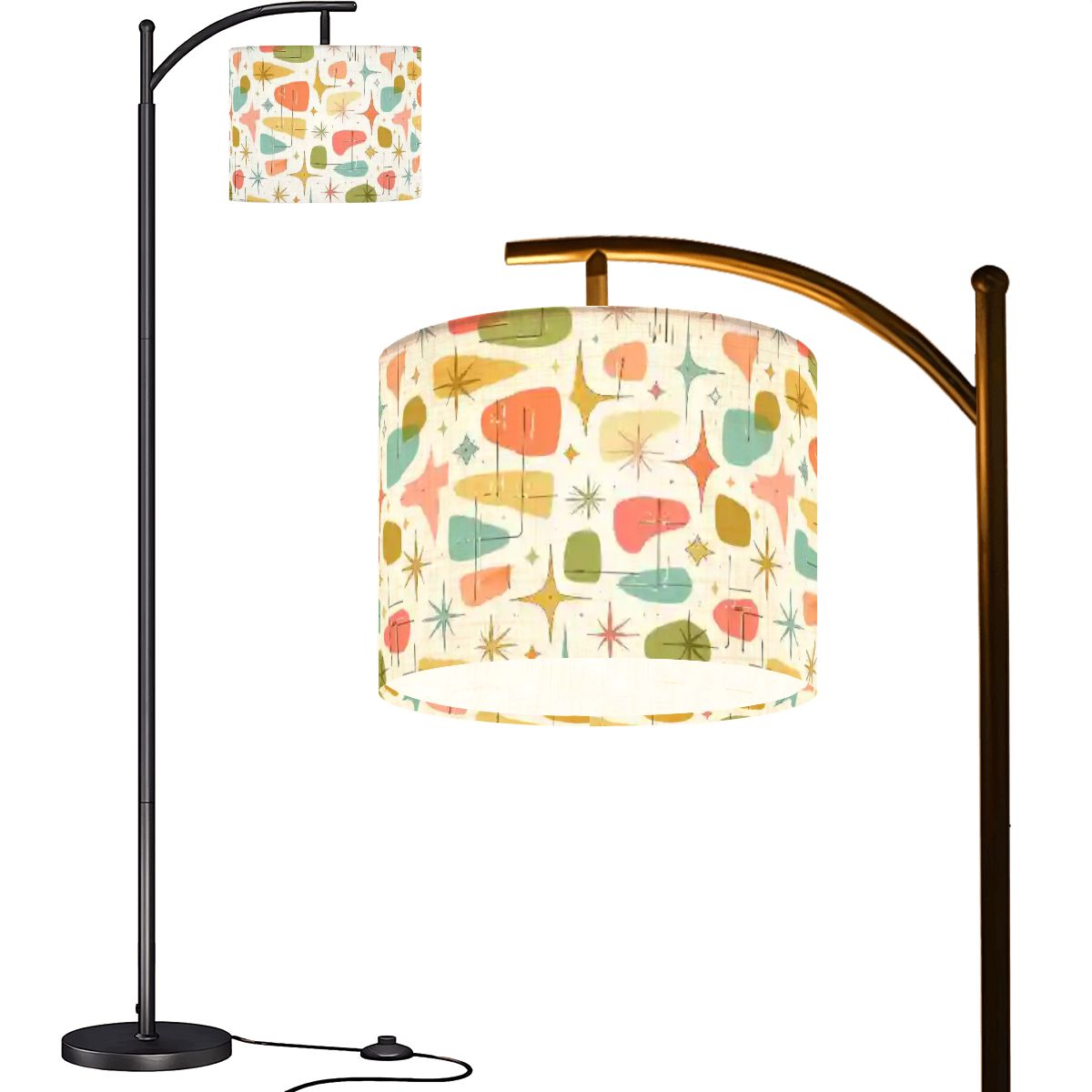 Atomic Starburst Arc Floor Lamp | Made in USA | Dimmable Smart LED & Remote