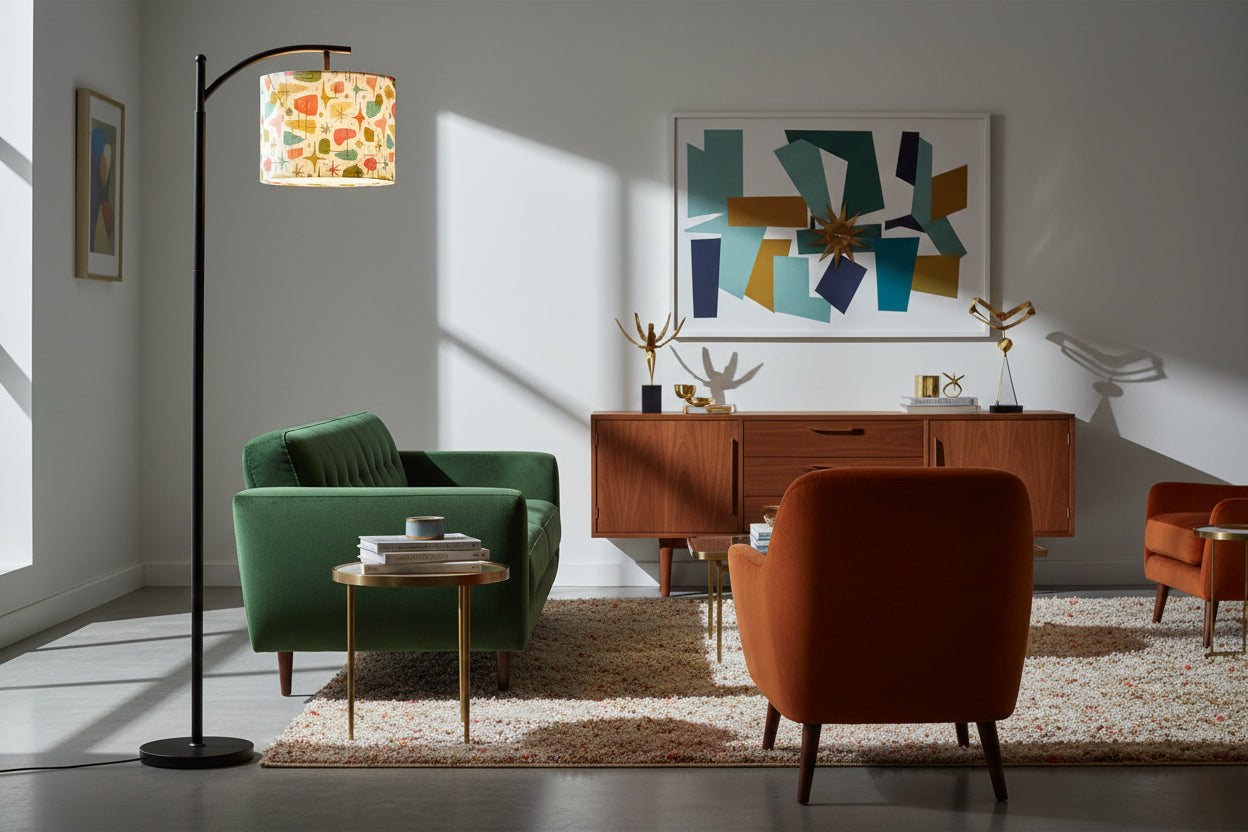 Atomic Starburst Arc Floor Lamp | Made in USA | Dimmable Smart LED & Remote