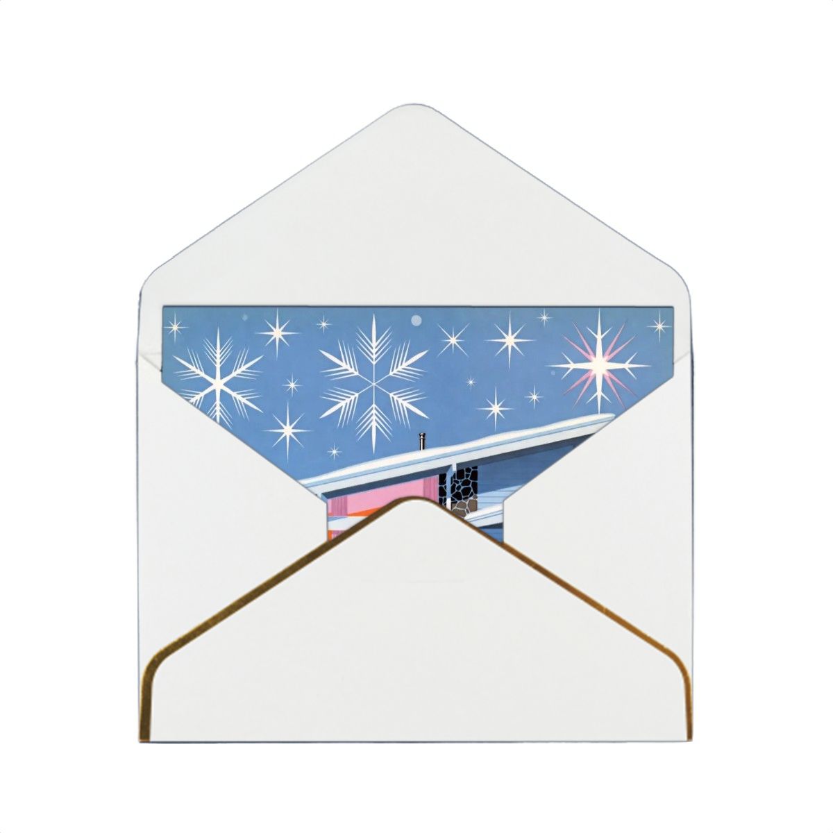 🎆 Atomic Kitsch Golden Edge Greeting Card – Fireworks &amp; Festive Lights Edition (Horizontal)