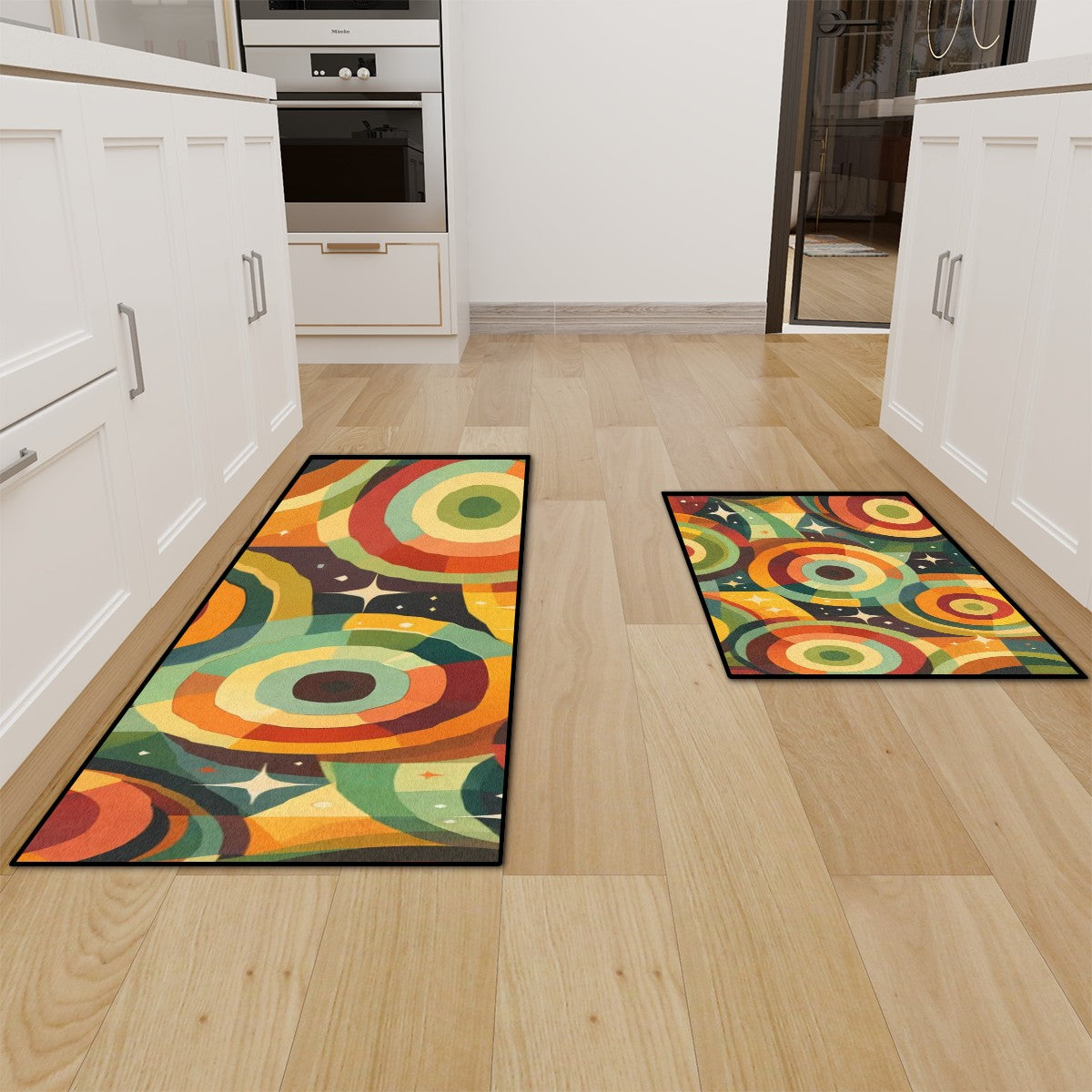 Kitchen Area Rug Set for Floor Non-Slip Washable