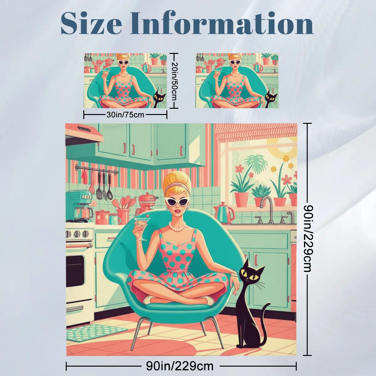 🛏️ Atomic Kitchen Diva Bedding Set – Queen Size Duvet Cover + Pillowcases