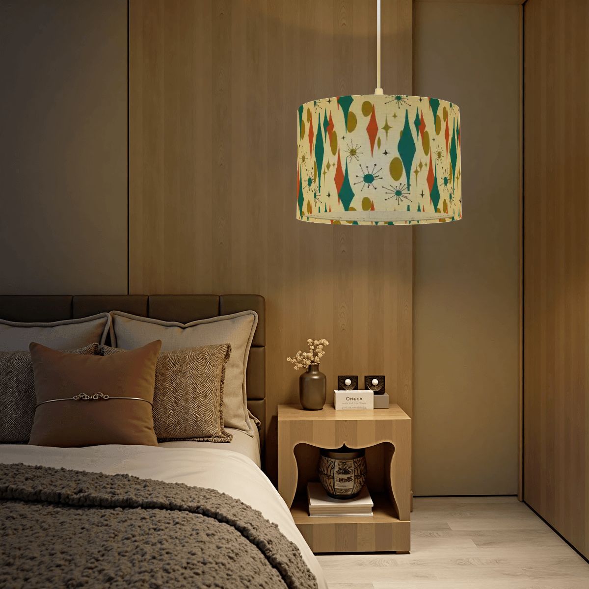 Atomic Harlequin Plug-In Swag Light | Made in USA | Remote Control & Color Changing